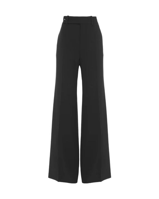 Chloé Black Pleat-Detailing High-Waist Trousers