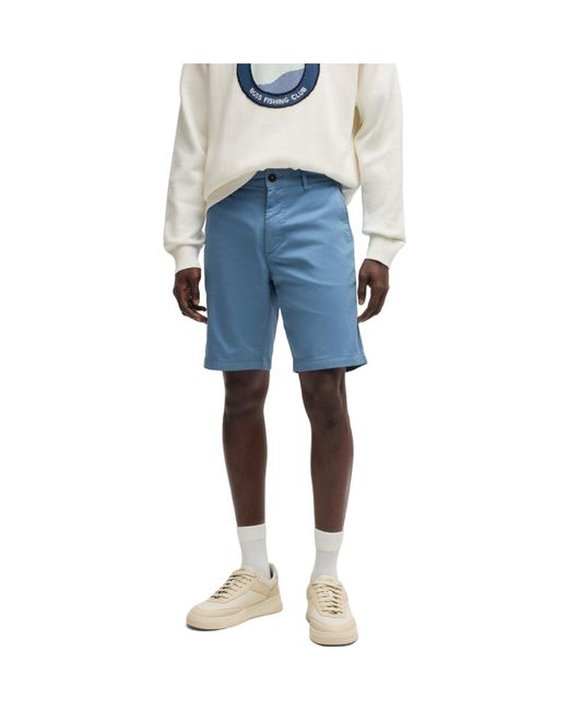Boss Blue Solid Color Casual Shorts for men
