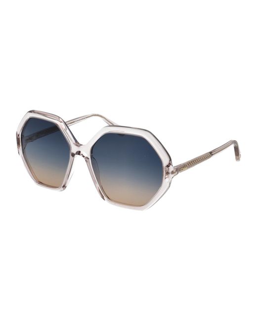 Chloé Blue Chloé Eyewear Octagonal Frame Sunglasses