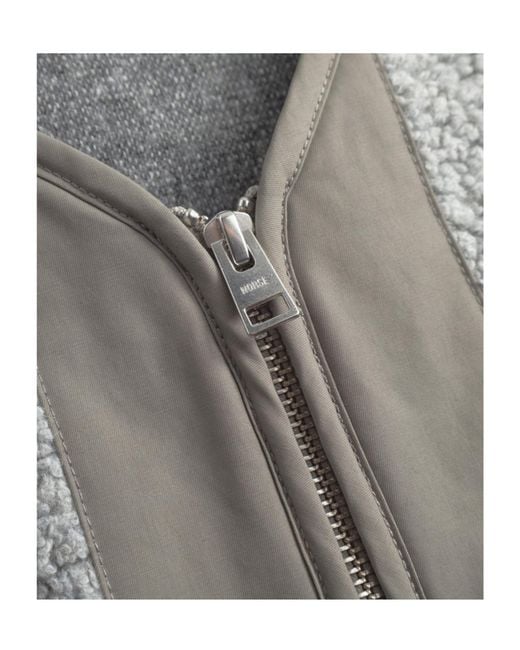 Norse Projects Gray Wool Blend Zip-Up Casual Jacket for men