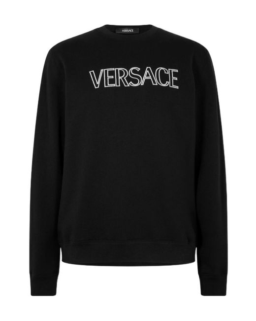 Versace Black Logo Crew Sweater for men