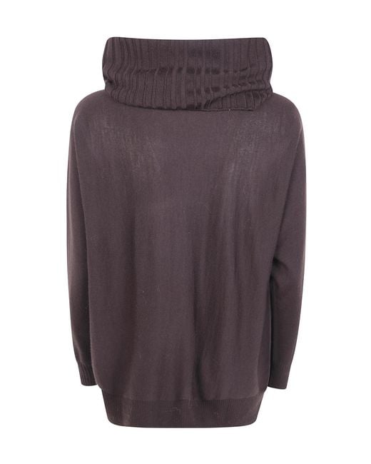 D.exterior Purple High-Neck Knit Sweater