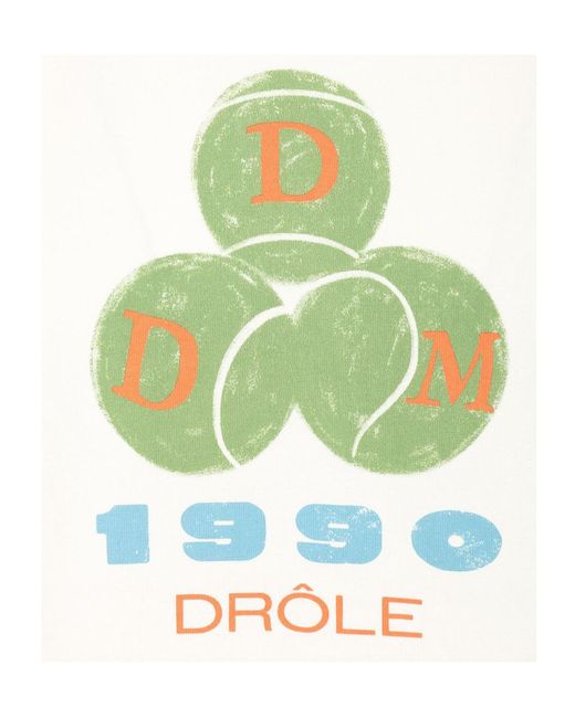 Drole de Monsieur White Crew Neck T-Shirt for men