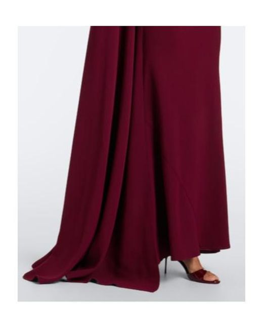 Roland Mouret Purple Embellished Caped One-Shoulder Gown