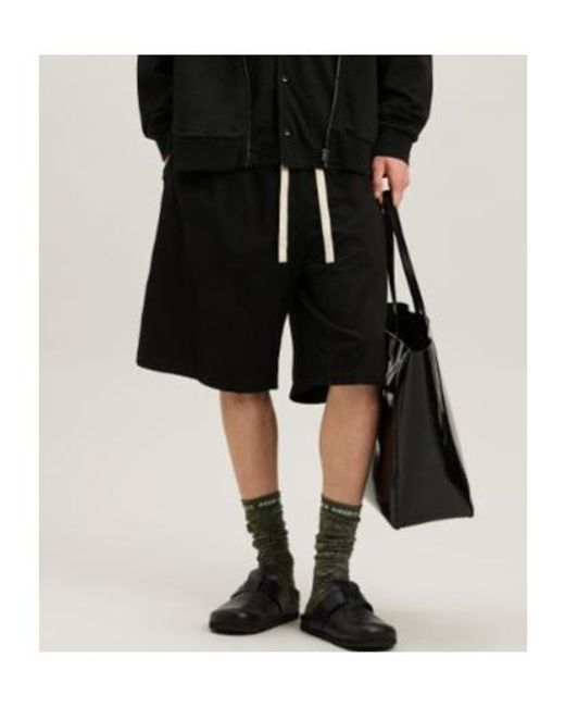 Palm Angels Black Drawstring Bermuda Shorts for men