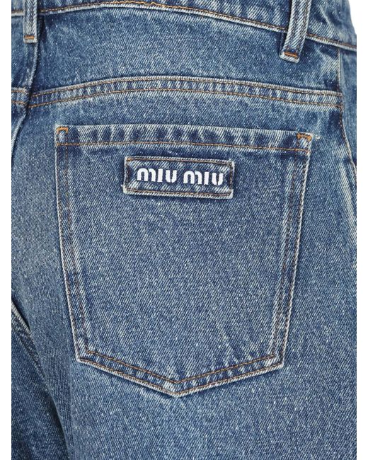 Miu Miu Blue Light-Wash Denim Flare Jeans