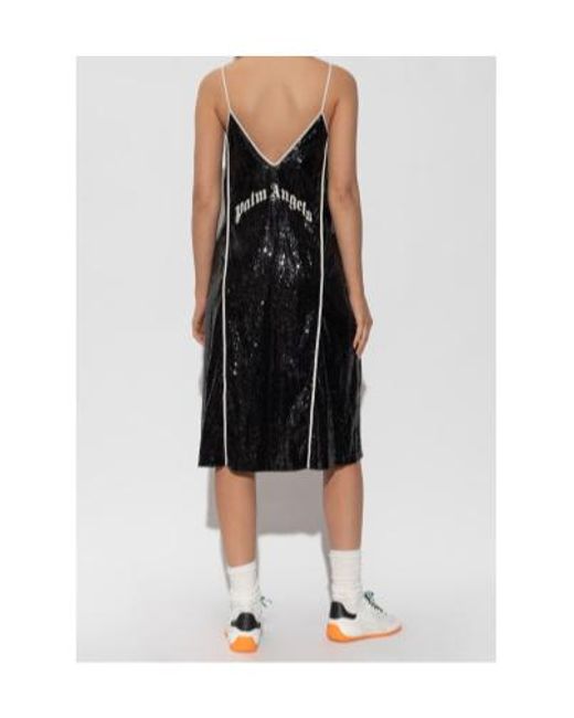 Palm Angels Black Double Slit Sequin Dress
