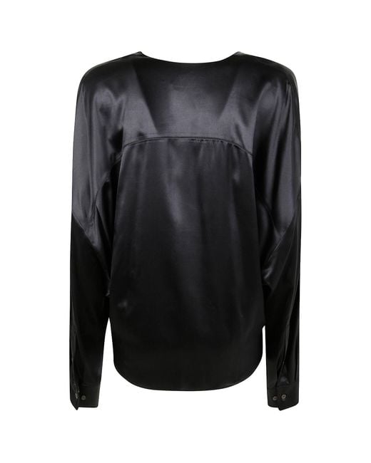 Dries Van Noten Black Long Sleeve Blouse