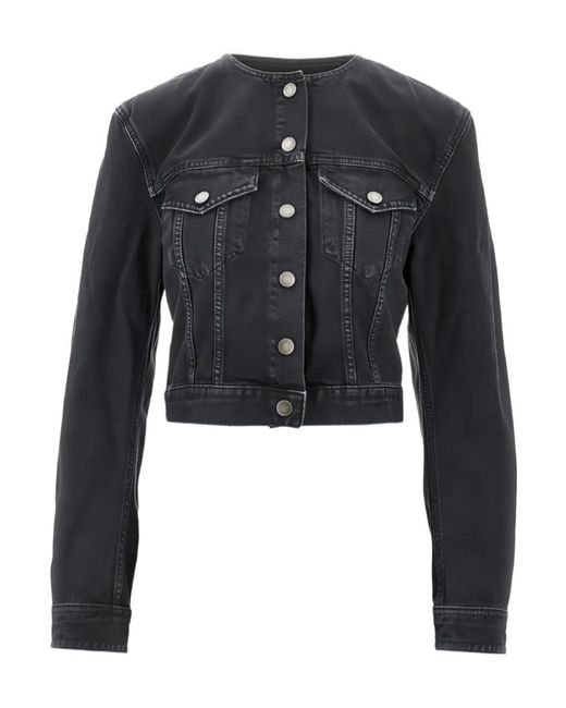 Haikure Black Buttoned Cropped Jacket