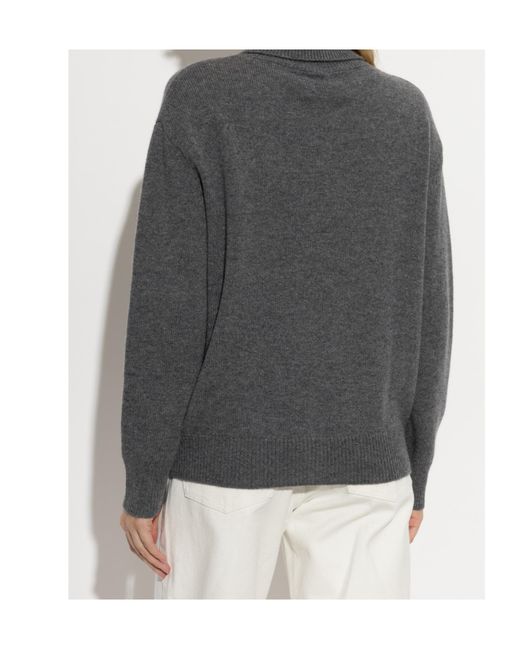 Lisa Yang Gray Denie Button-Up Knitted Sweater