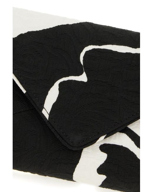 Dries Van Noten Black Jacquard Envelope Clutch Bag