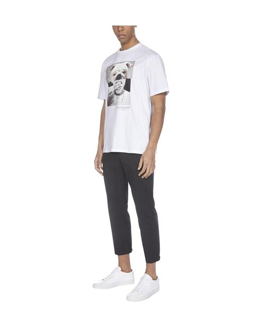 Neil Barrett White Printed T-Shirt With Round Neck for men