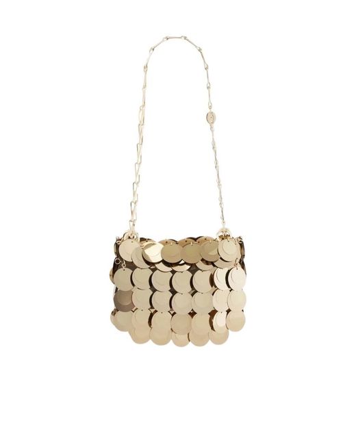 Rabanne White Mini Sparkle Shoulder Bag
