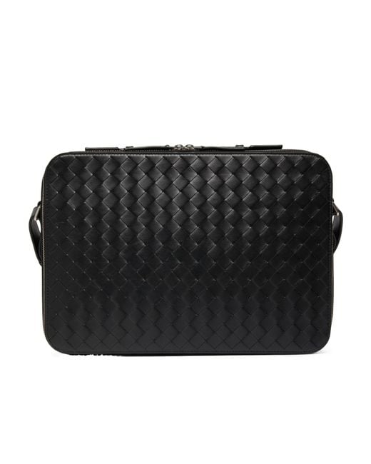 Bottega Veneta Black Weaving Detail Briefcase for men