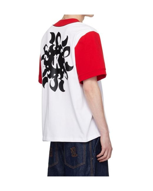 Kusikohc Red Short-Sleeved Baseball Jersey for men