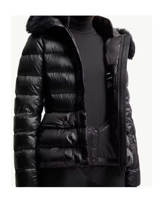 Moncler Black Grenoble Armoniques Hooded Shearling-Trimmed Down Ski Jacket