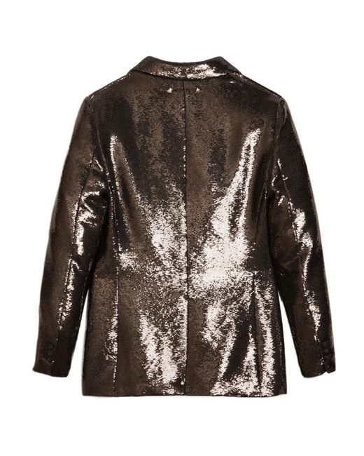 Golden Goose Deluxe Brand Brown Sequin-Embellished Tailored Blazer