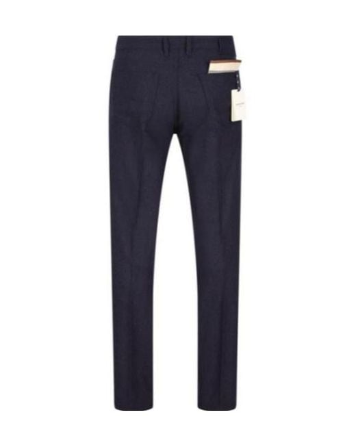 Jacob Cohen Blue Logo Patch Straight Leg Trousers for men