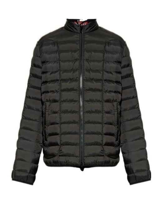 DIESEL Black Long-Sleeved Quilted Cotton Clothes for men