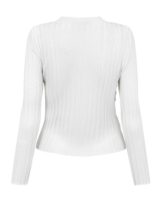 McQueen White Simple Knitted Sweater