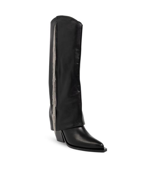 Le Silla Black Jewel 110Mm Leather Boots