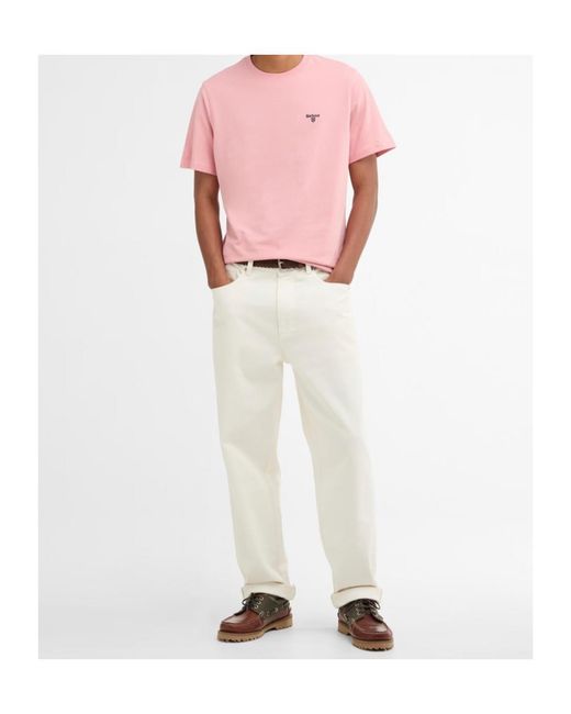 Barbour Pink Logo Short-Sleeved T-Shirt for men