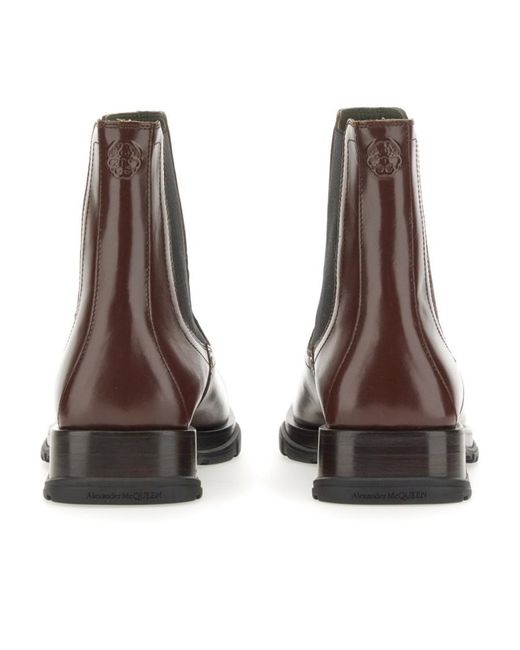 McQueen Brown Beatle Boots for men
