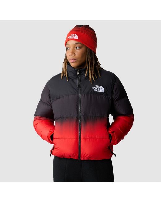 The North Face Red Long-Sleeved Quilted Down Jacket