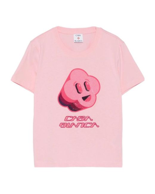 Casablanca Pink Graphic-Print T-Shirt