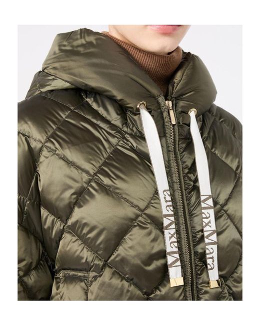 Max Mara Green Drawstring Padded Jacket