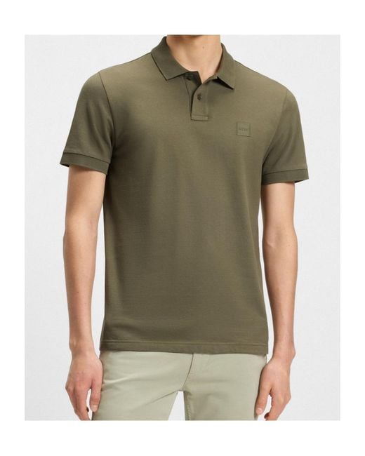 Boss Green Logo-Plaque Polo Shirt for men