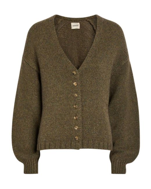 Khaite Green Solid Colour Cashmere Cardigan