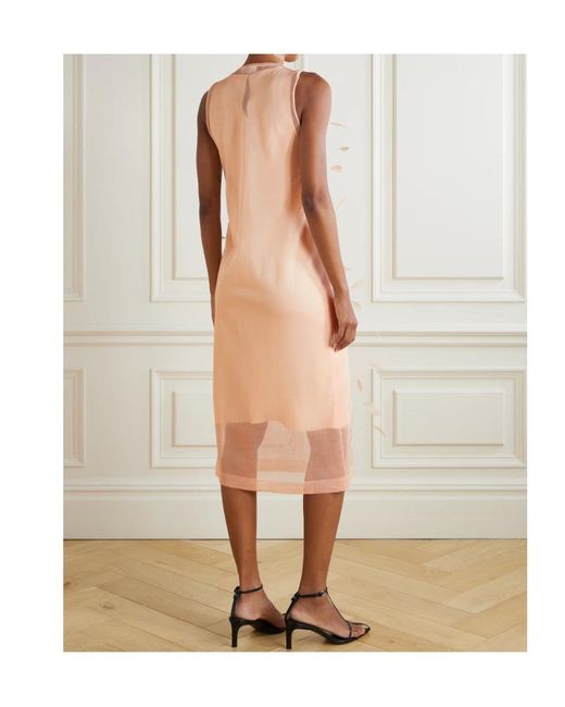 Jil Sander Pink Round Neck Sleeveless Maxi Dress