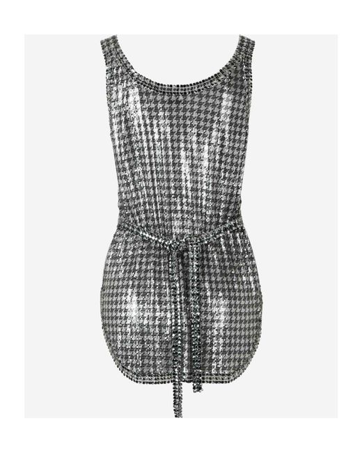 Rabanne Gray Metallic Effect Sleeveless Top