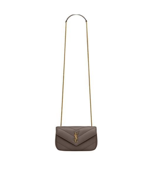 Saint Laurent White Loulou Logo Plaque Mini Shouler Bag