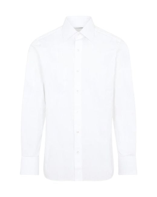 Tom Ford White Buttoned Long-Sleeved Shirt for men