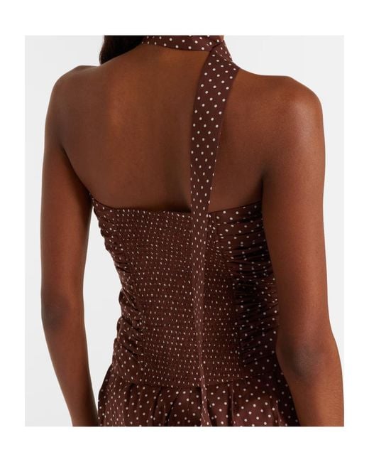Posse Brown Edie Polka-Dot Top