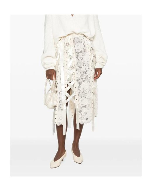 Simone Rocha Natural Ribbon-Loop Skirt