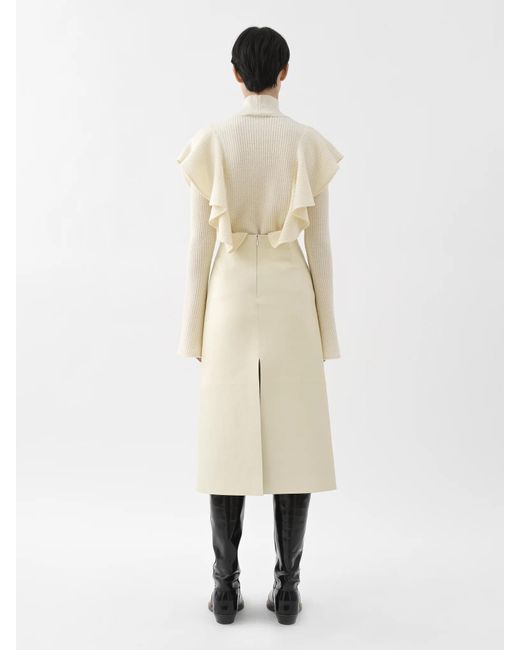 Chloé White Ruffled High-Neck Jumper