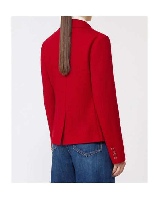 Max Mara Red Single Breasted Blazer
