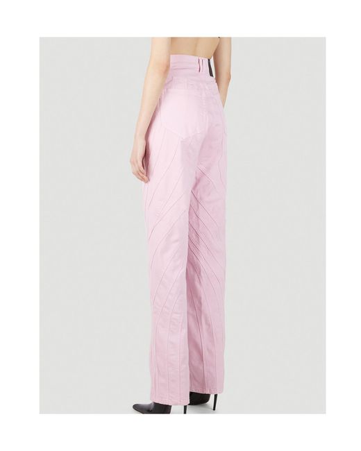 Mugler Pink Belt-Loop Jeans