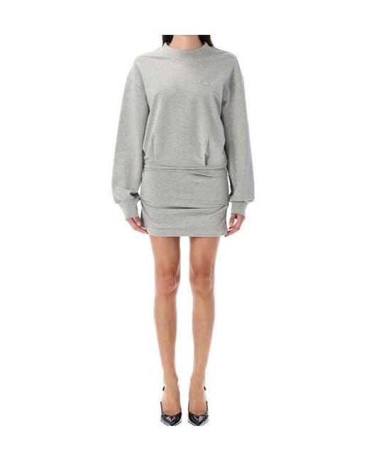 The Attico Gray Long Sleeve Dress