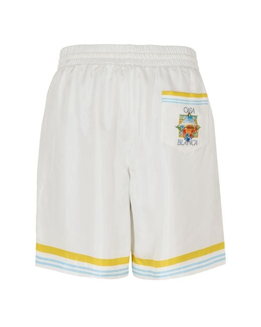 Casablanca White Drawstring Athletic Shorts for men