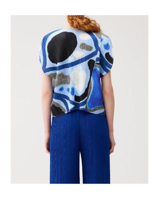 Pleats Please Issey Miyake Blue Roll Top