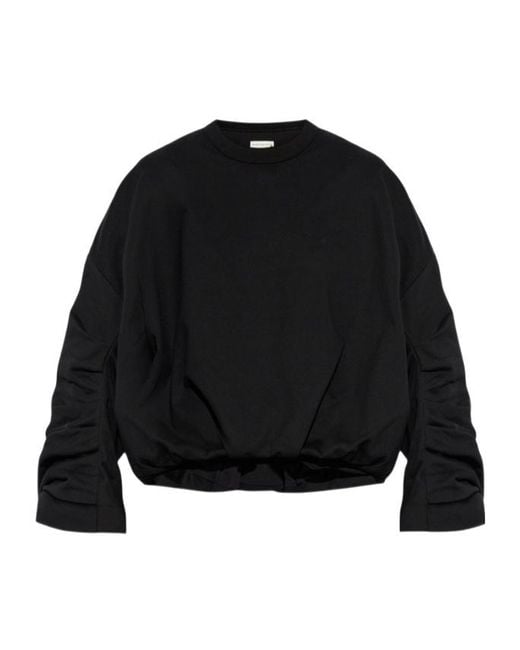 Dries Van Noten Black Draped Sweatshirt