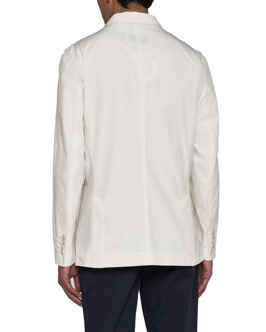 Brunello Cucinelli White Single-Breasted Blazer for men