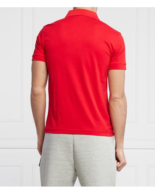 EA7 Red Logo Short-Sleeved Polo Shirt for men