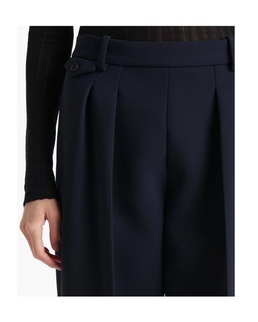 Khaite Blue Dugan Pleated Trousers