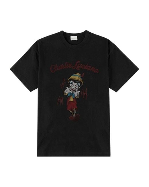 CHARLIE LUCIANO Black Short-Sleeved T-Shirt for men