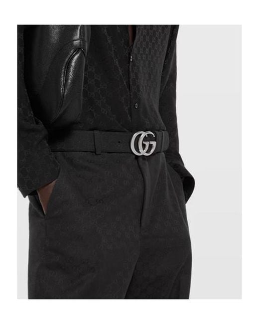Gucci Black Flat Marmont Belt for men